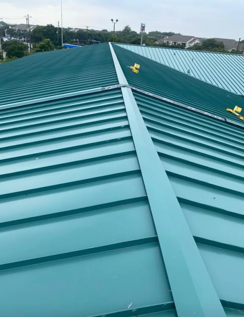 Green commercial metal roof ridge and valley for Metal Roof Repair in Dodge City